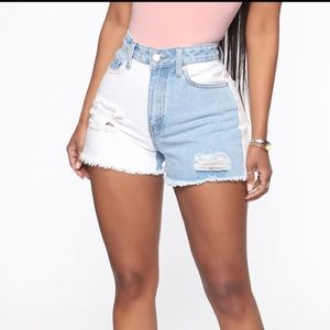 FN | Two Sided High Waisted Denim Shorts